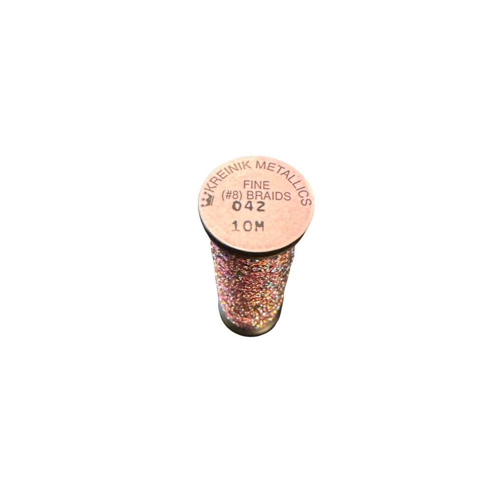 Kreinik Metallics Fine #8 Braid 10M Confetti fuchsia 042 Embroidery Thread